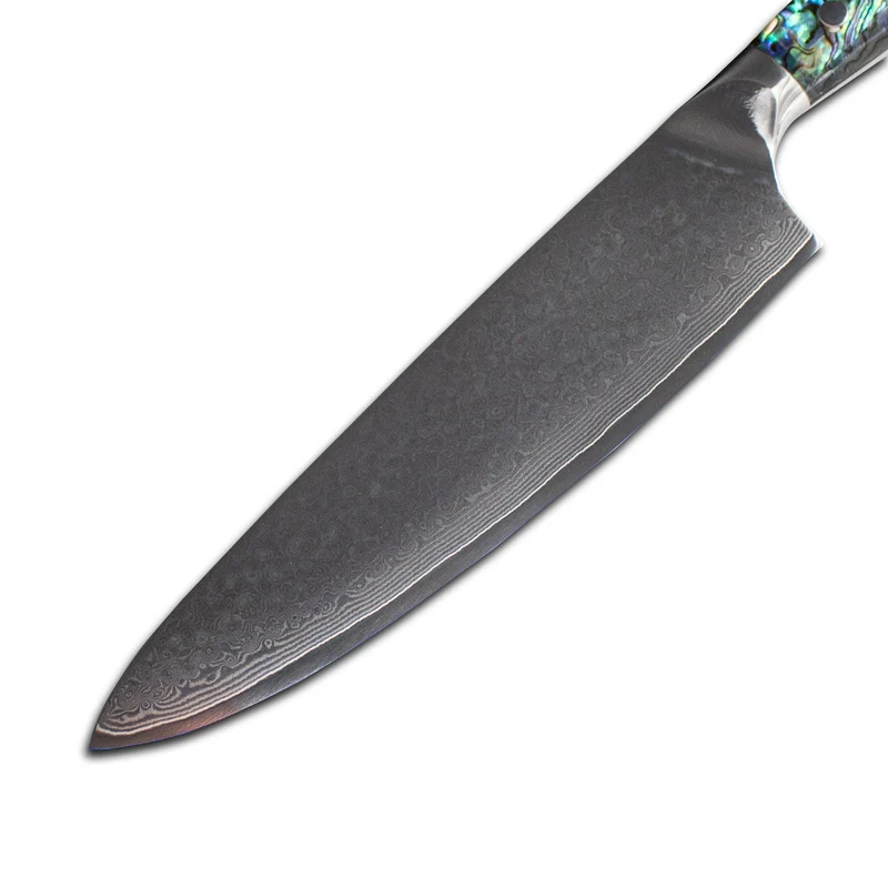 Shinrai Knives - Perlmutt Juwelen Damascus Kochmesser 20 cm