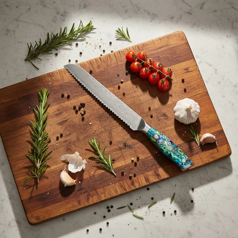Shinrai Knives – 5-teiliges Damast-Messerset der Serie Mother of Pearl Jewels