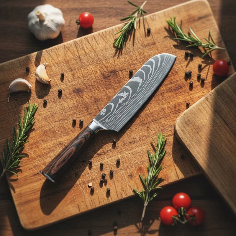 Shinrai Knives - Damascus Print 9-teiliges Messerset