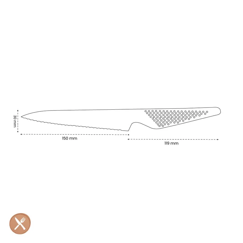 Global - Gs14 Wellenschliffmesser grob 15 cm