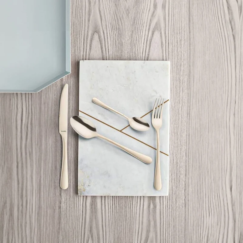 Amefa - Manille Stonewash 16-teiliges Besteckset - Champagner