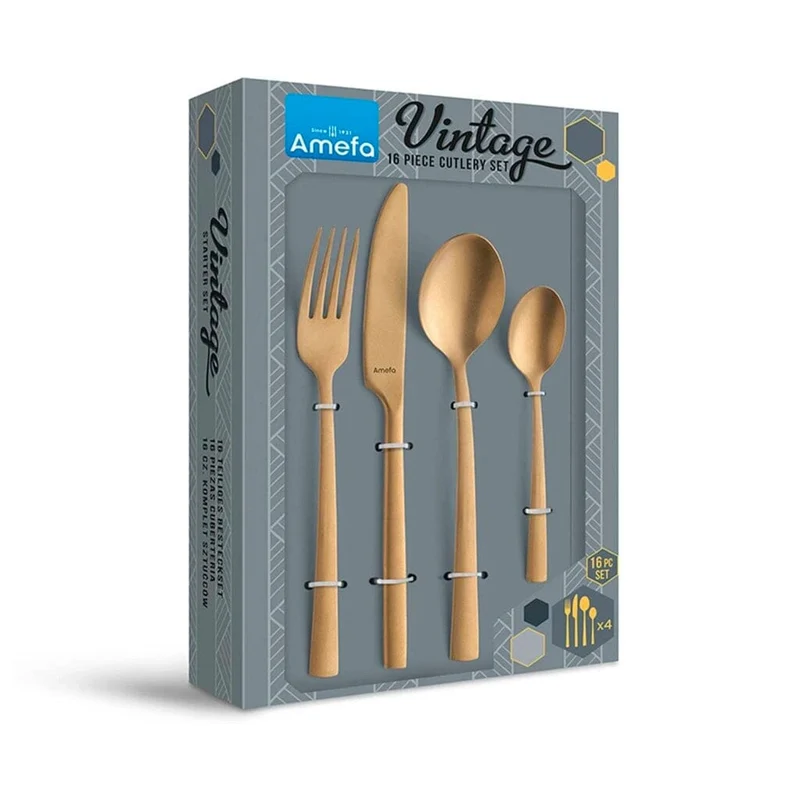 Amefa - Manille Stonewash 16-teiliges Besteckset - Gold
