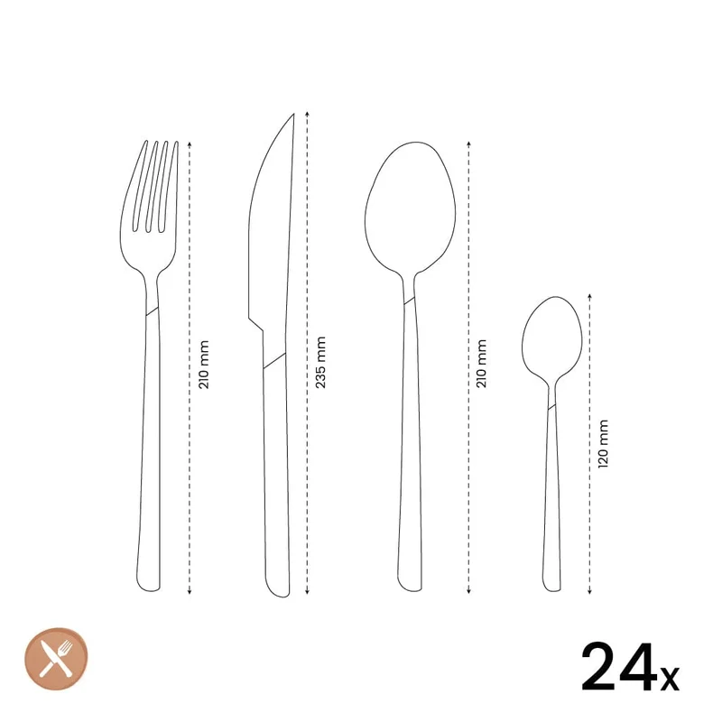 Amefa - Eclat 16-teiliges Besteckset - Schwarz