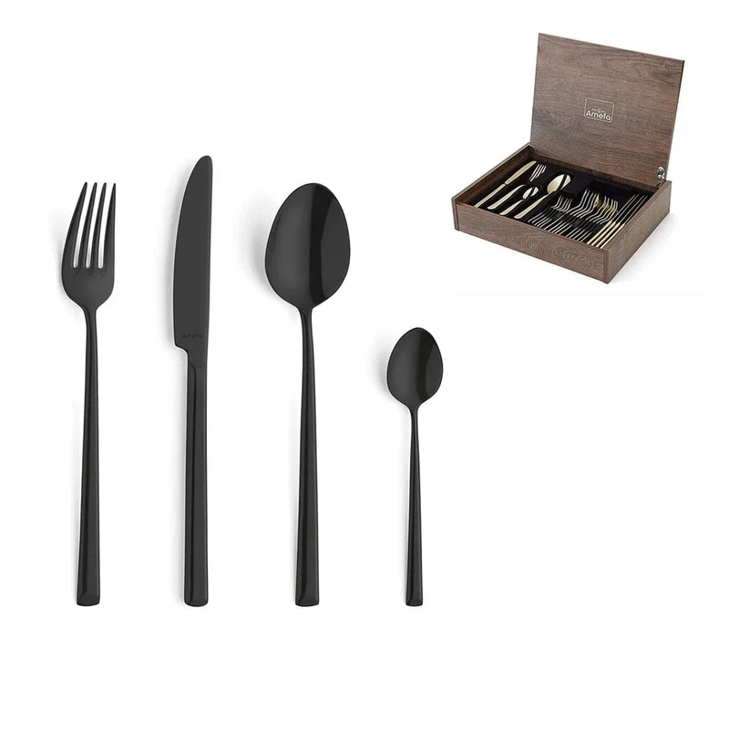 Amefa - Metropole 24-teiliges Besteckset - Schwarz