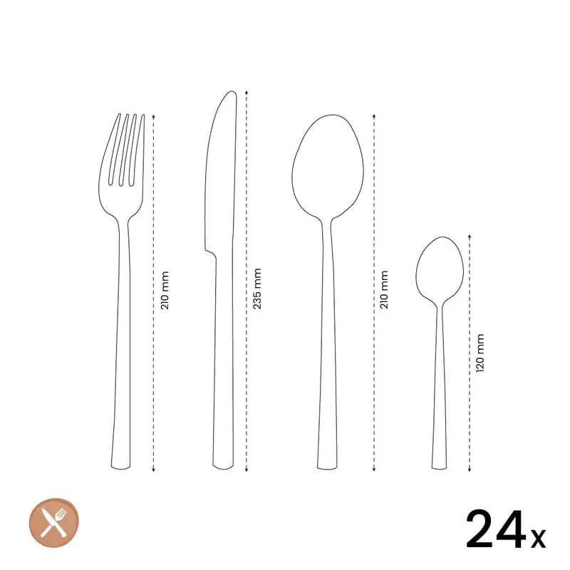 Amefa - Metropole 24-teiliges Besteckset - Schwarz
