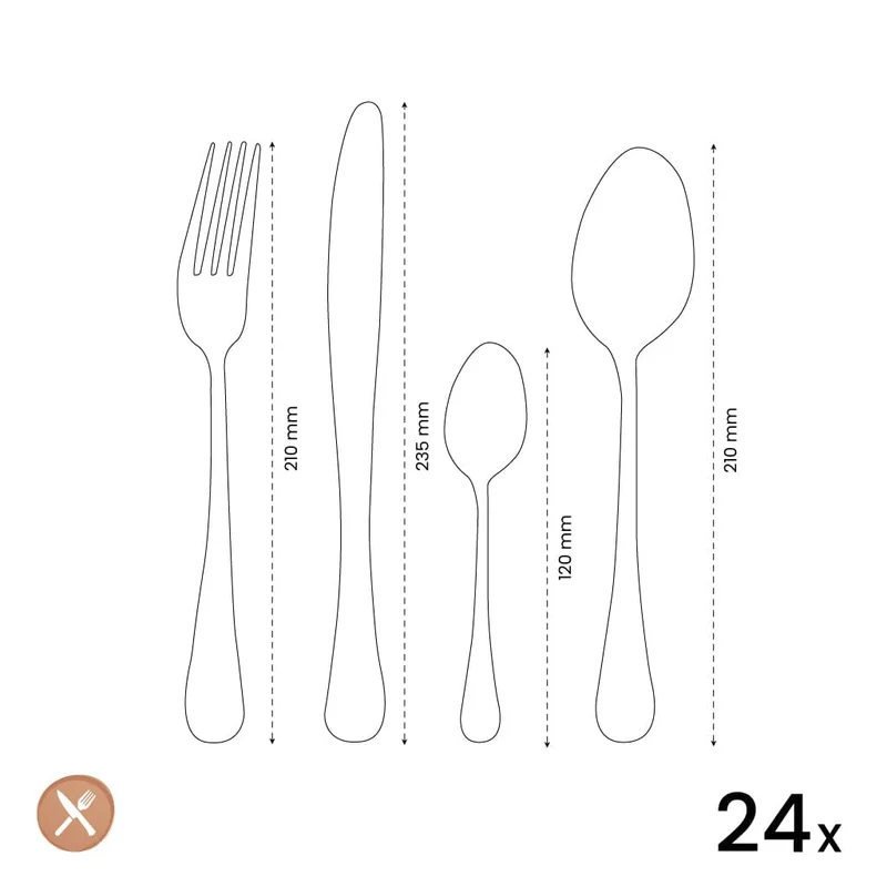 Amefa - Drift 24-teiliges Besteckset - Silber
