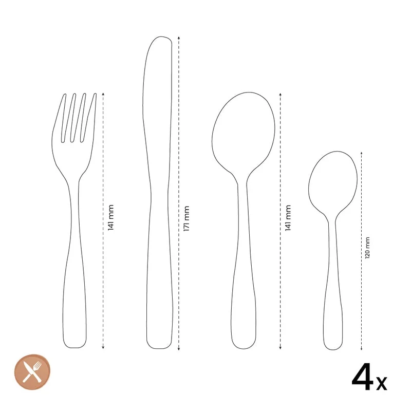Amefa - Safari 4-teiliges Kinderbesteck
