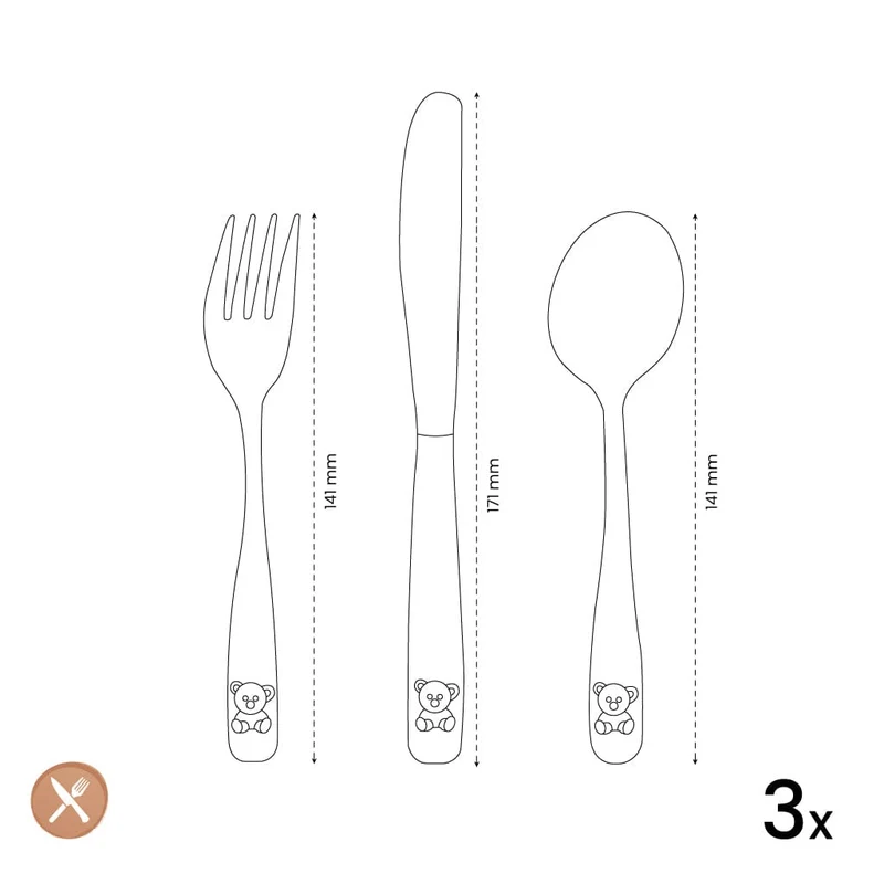 Amefa - Bear 3-teiliges Kinderbesteck