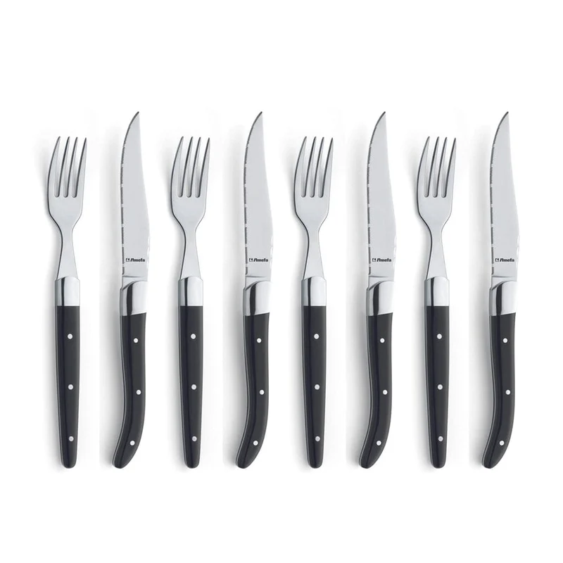 Amefa - Royal Steak 8-teiliges Steakmesserset - Schwarz
