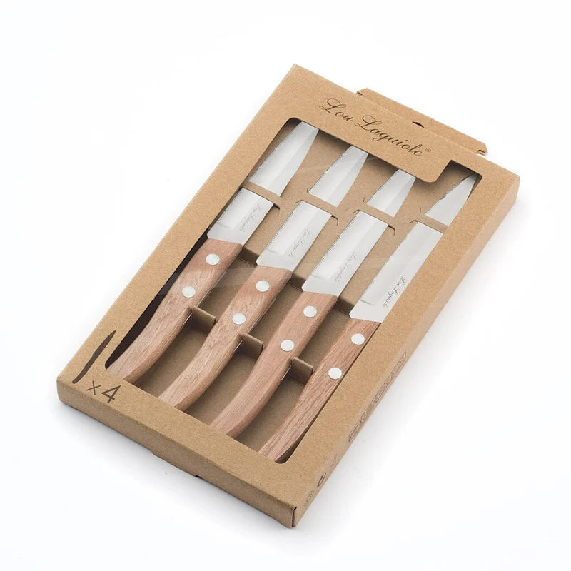 Lou Laguiole - Forest 4-teiliges Steakmesserset - Holz