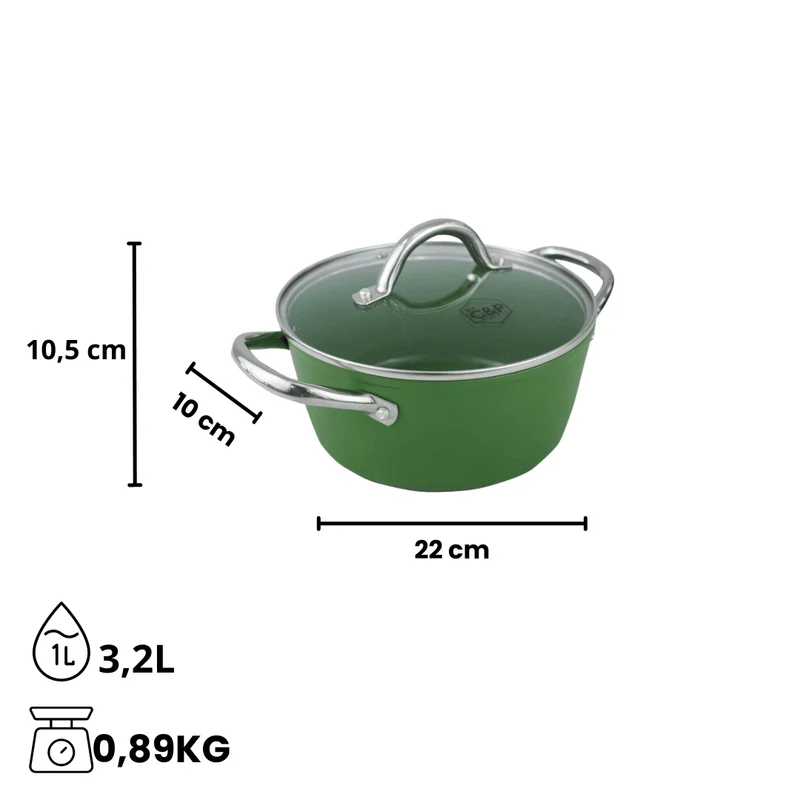 Von C&P – Go Green Kochpfanne 22 cm mit Glasdeckel