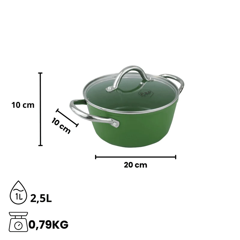 Von C&P – Go Green Kochpfanne 20 cm mit Glasdeckel