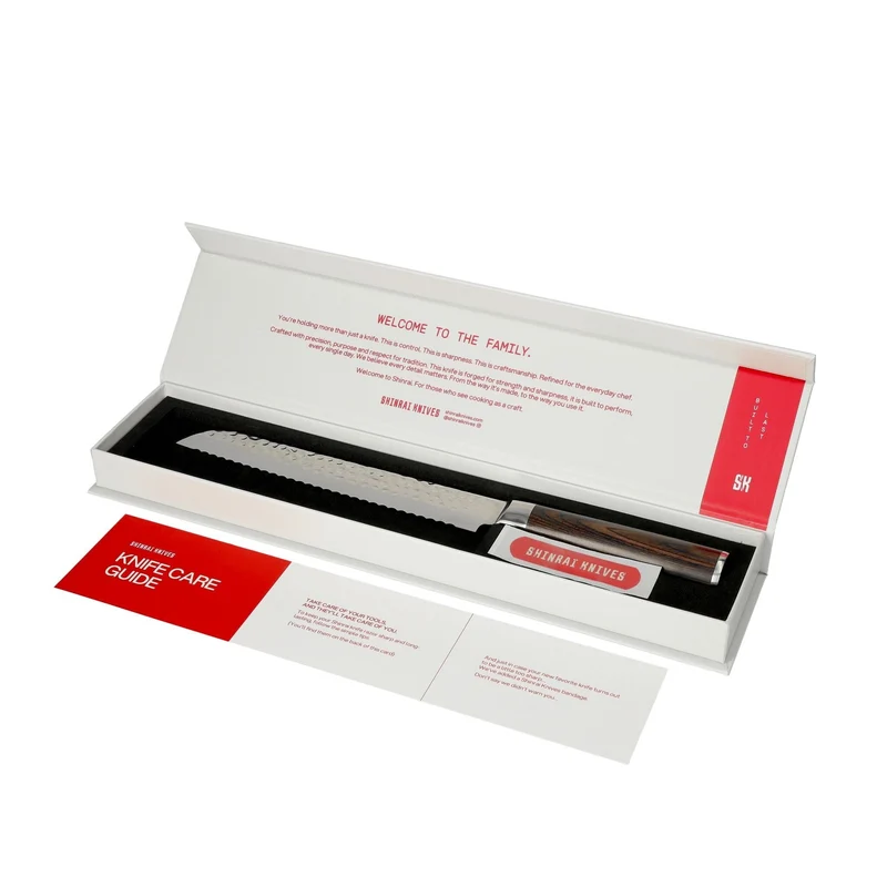 Shinrai Knives - Hammered Damask BR Brotmesser 20 cm
