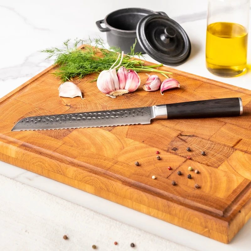 Shinrai Knives - Hammered Damask BR Brotmesser 20 cm