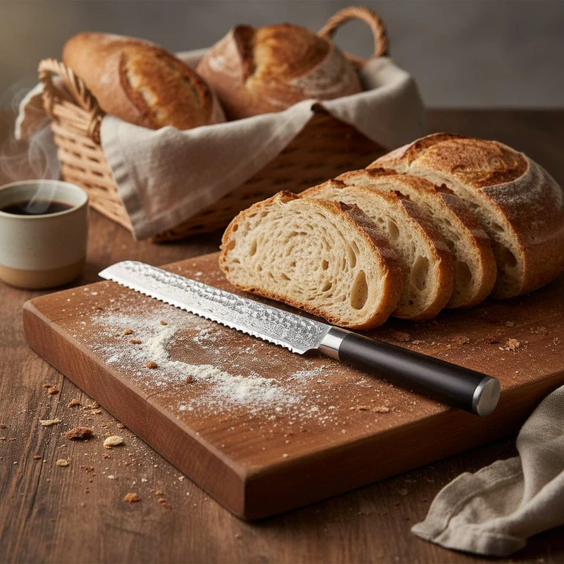 Shinrai Knives - Hammered Damask BR Brotmesser 20 cm