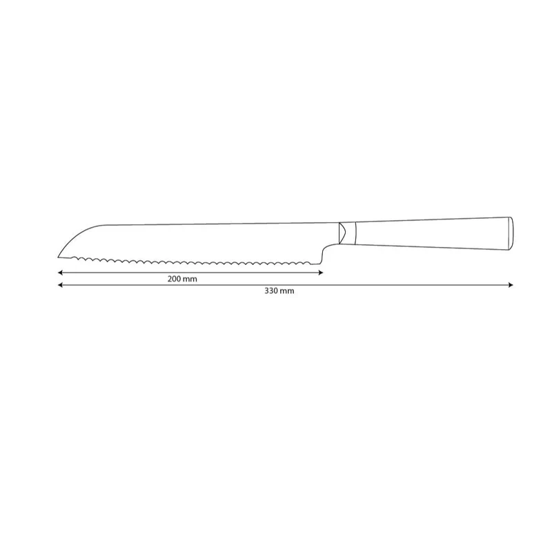 Shinrai Knives - Hammered Damask BR Brotmesser 20 cm