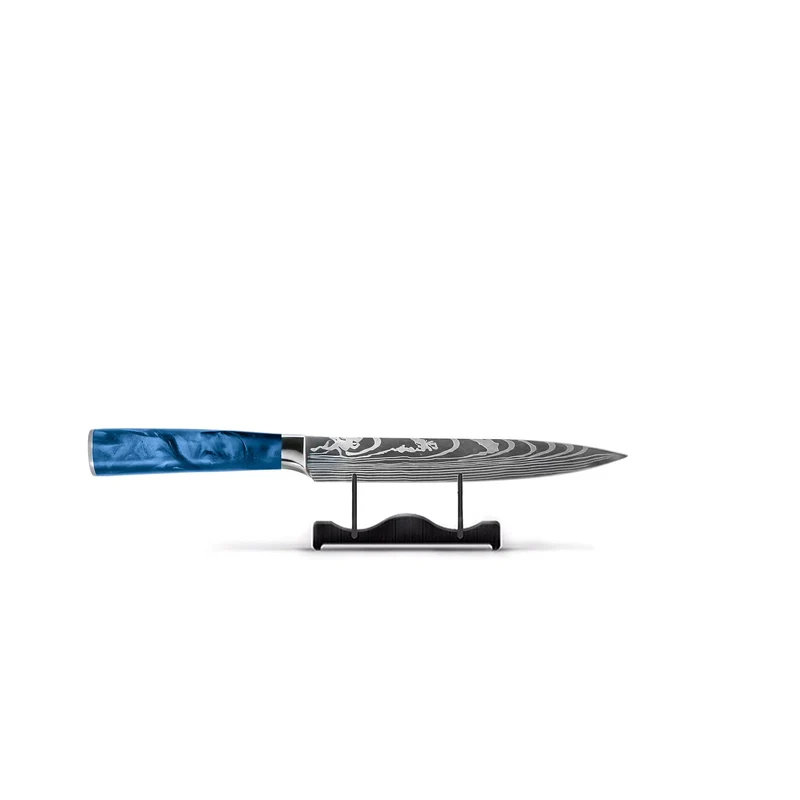 Shinrai Knives - Damascus Druck Epoxy Saphir - 6-teiliges Messerset