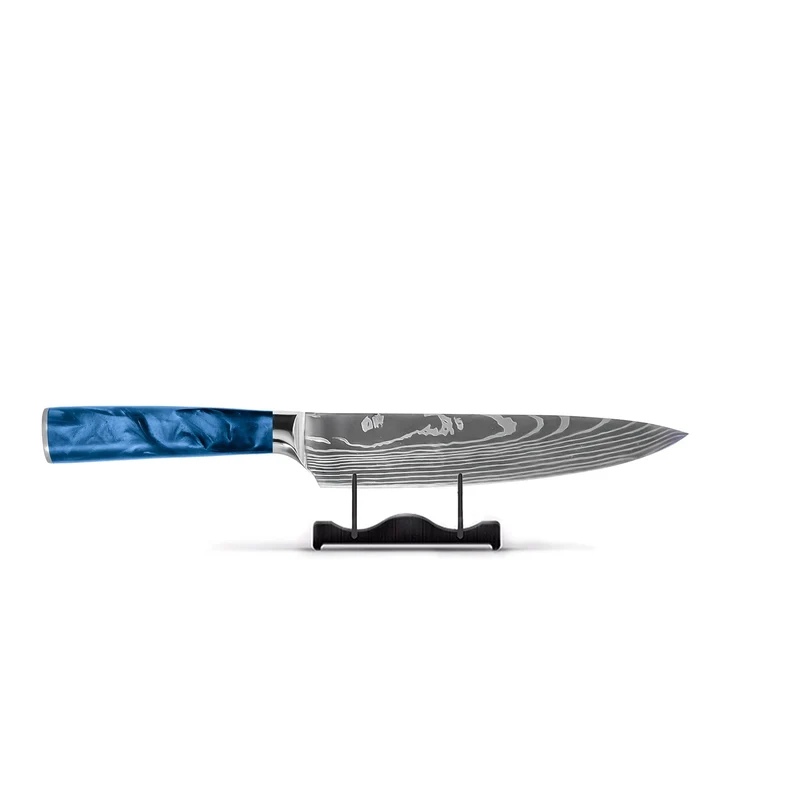 Shinrai Knives - Damascus Druck Epoxy Saphir - 6-teiliges Messerset