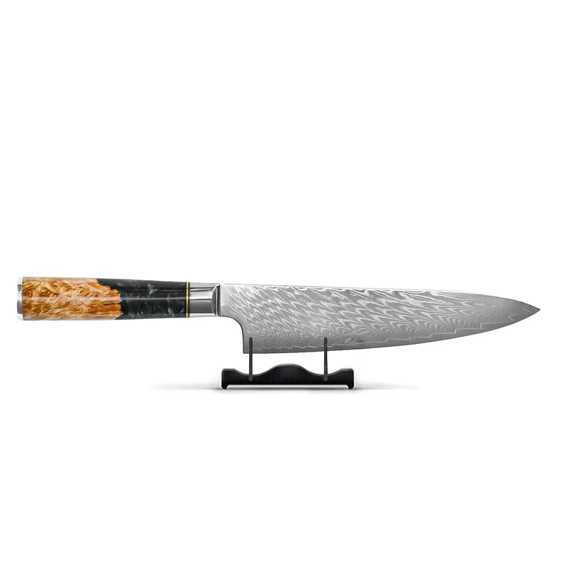 Shinrai Knives - Epoxy Onyx - Damaszener Kochmesser 20 cm