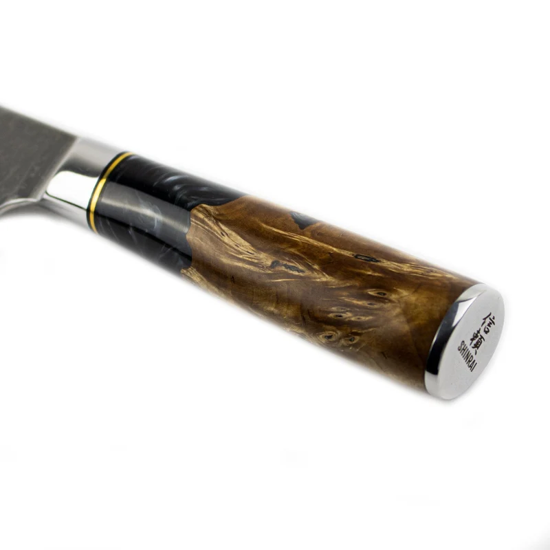 Shinrai Knives - Epoxy Onyx - Damaszener Kochmesser 20 cm