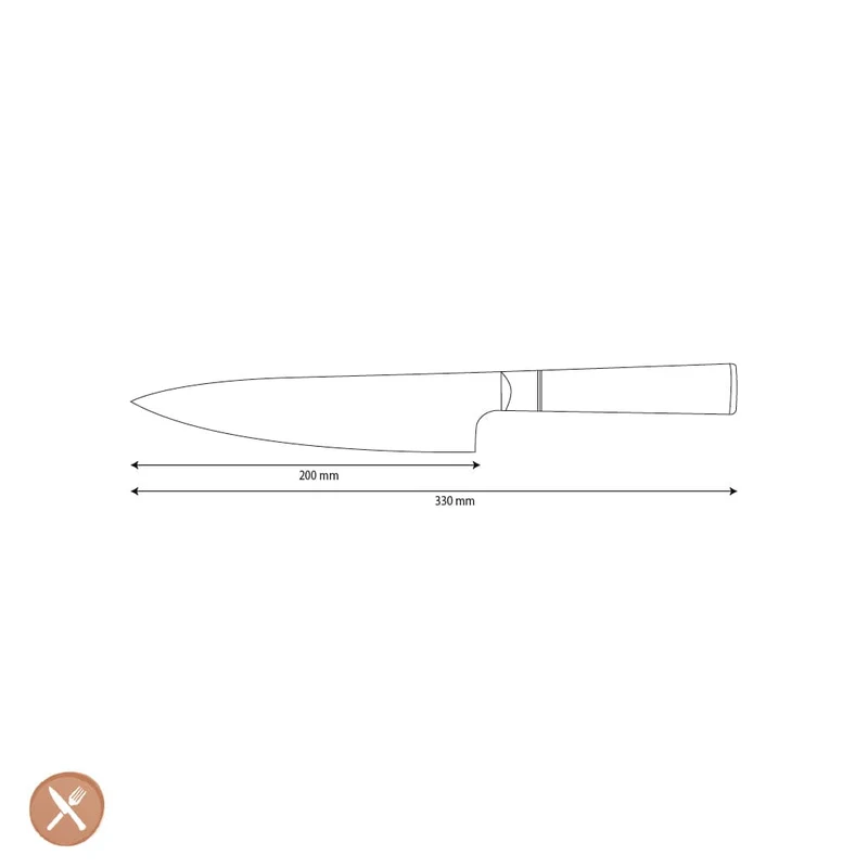 Shinrai Knives - Epoxy Onyx - Damaszener Kochmesser 20 cm