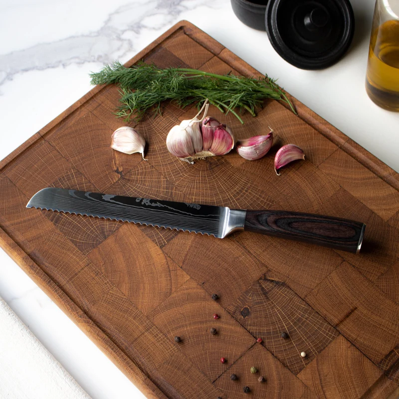 Shinrai Knives - Damastdruck-Serie - Brotmesser