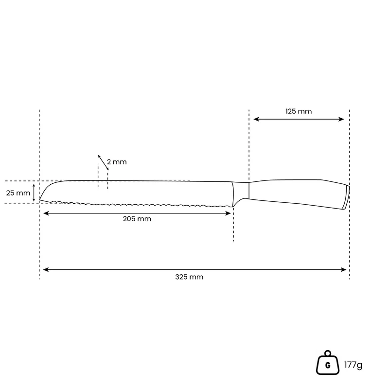 Shinrai Knives - Damastdruck-Serie - Brotmesser