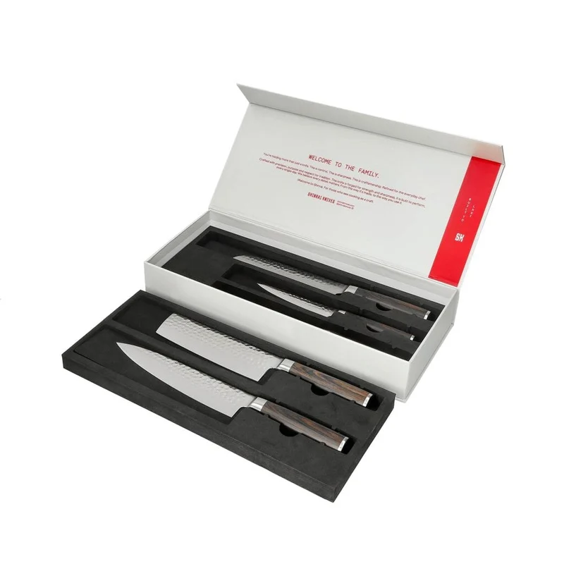 Shinrai Knives - Hammerschlag Damast BR 5-tlg. Messerset