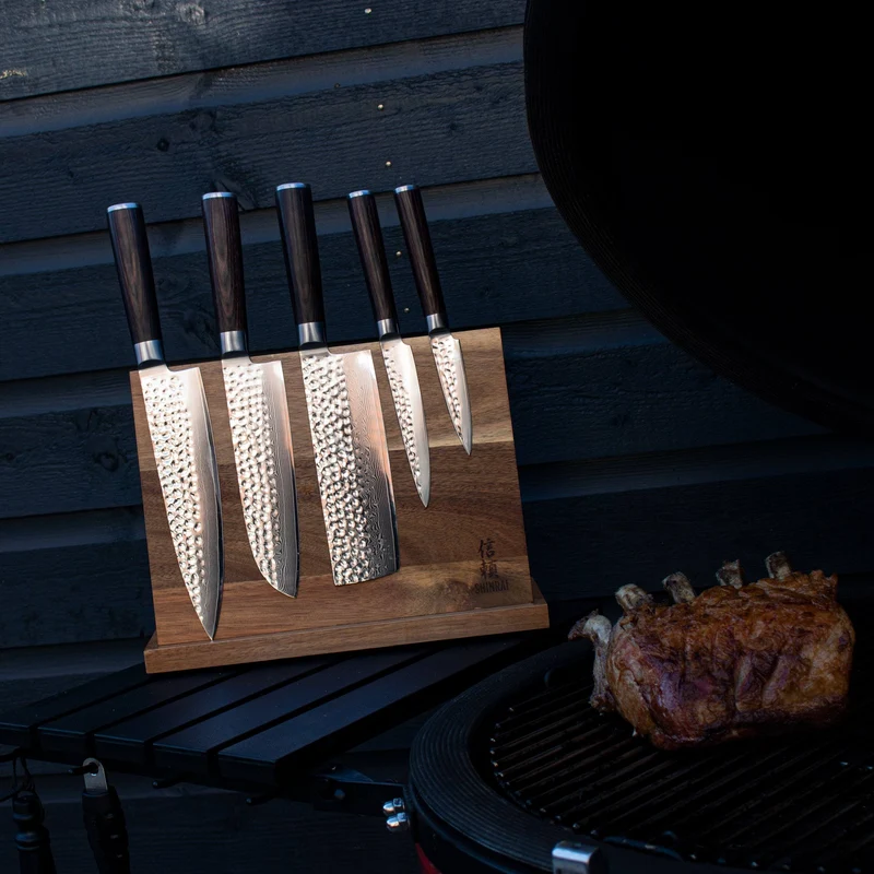Shinrai Knives - Hammerschlag Damast BR 5-tlg. Messerset