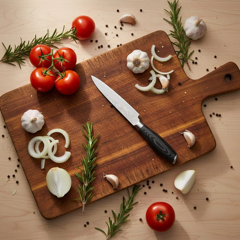 Shinrai Knives - Damast Pakka Holz 6-teiliges Damaszener-Messer-Set