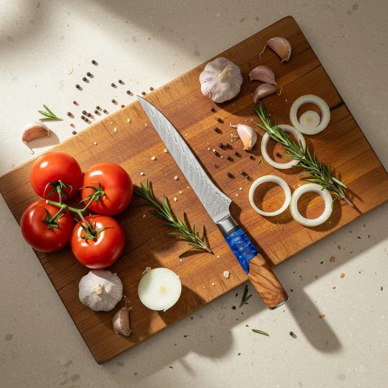 Shinrai Knives - Epoxy Sapphire 6-teiliges Damaszener-Messer-Set