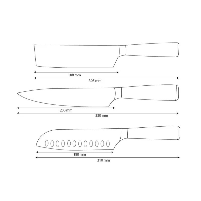 Shinrai Knives - Damascus Print 3-teiliges Messerset