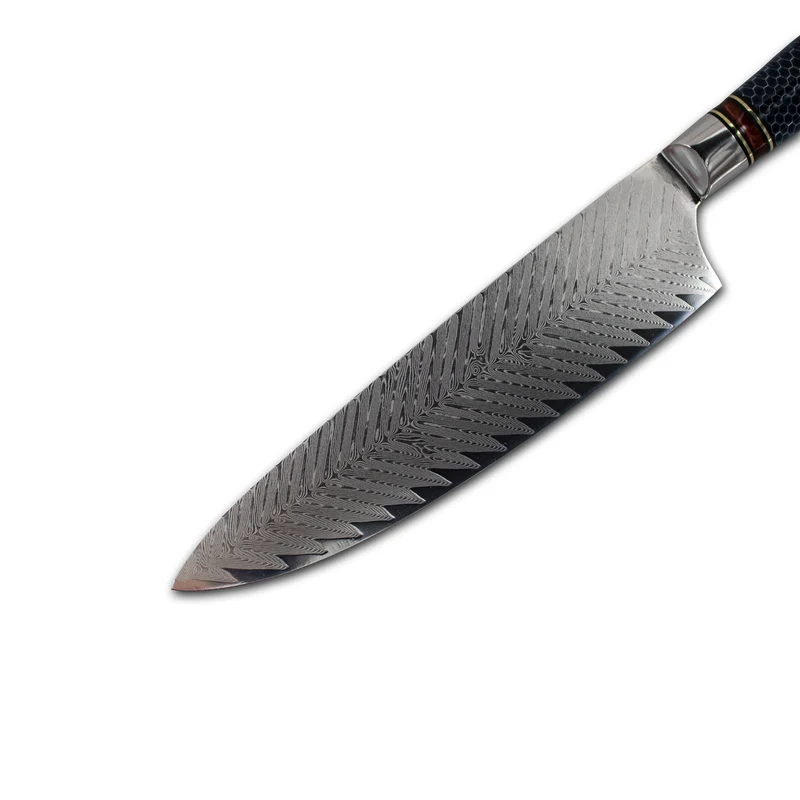 Shinrai Knives - Dragonfire Micarta Jewels - Damast Kochmesser 20 cm - Sonderausgabe