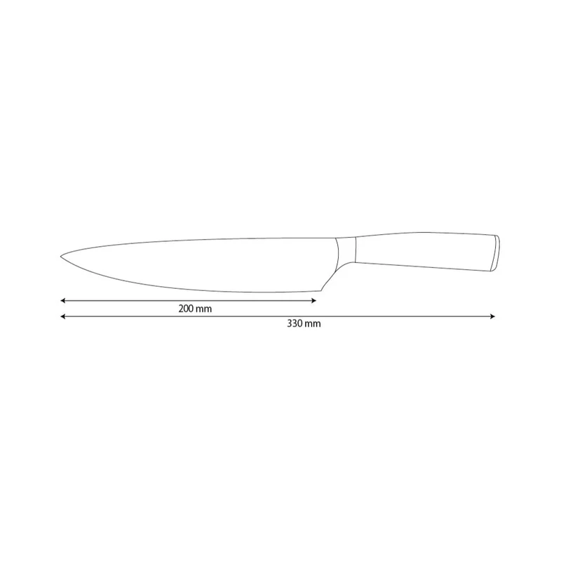Shinrai Knives - Gehämmerter rostfreier Stahl - Kochmesser 20 cm
