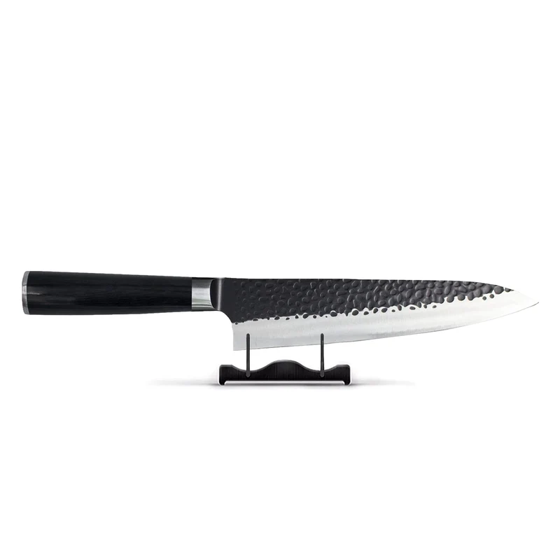 Shinrai Knives - Gehämmerter rostfreier Stahl Schwarz - Kochmesser 20 cm