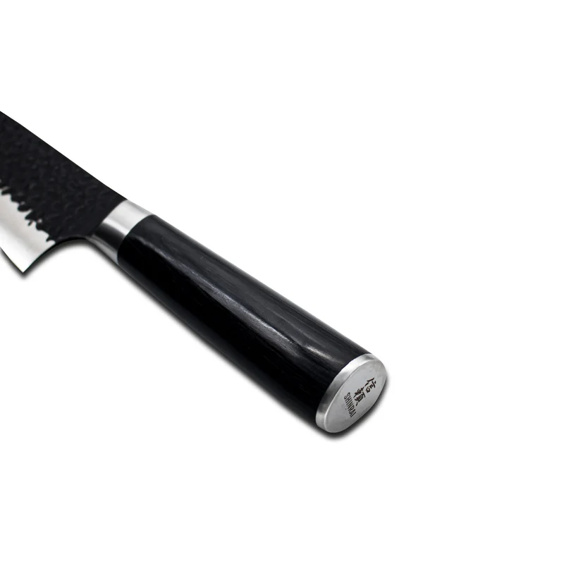 Shinrai Knives - Gehämmerter rostfreier Stahl Schwarz - Kochmesser 20 cm