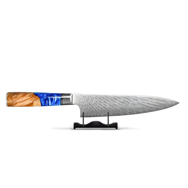 Shinrai Knives - Epoxy Sapphire - Damast Kochmesser 20 cm