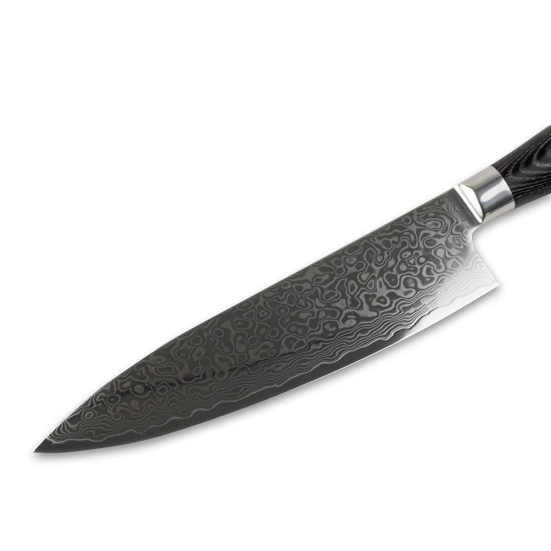 Shinrai Knives - Damast Pakka Holz - Damaszener Kochmesser 20 cm