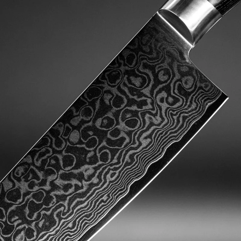Shinrai Knives - Damast Pakka Holz - Damaszener Kochmesser 20 cm