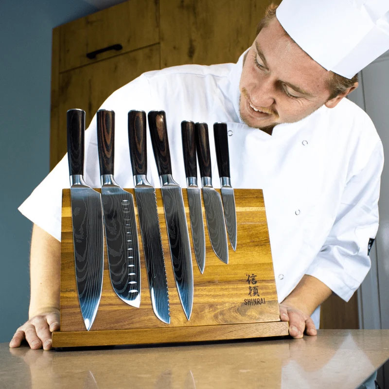 Shinrai Knives - Damastdruck 7-teiliges Messerset