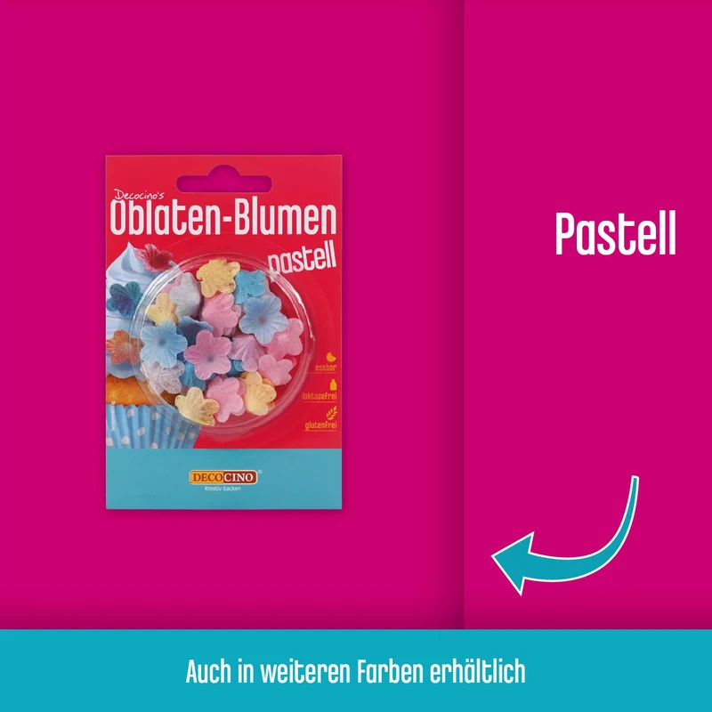 Margeriten-Oblaten in Pink & Weiß