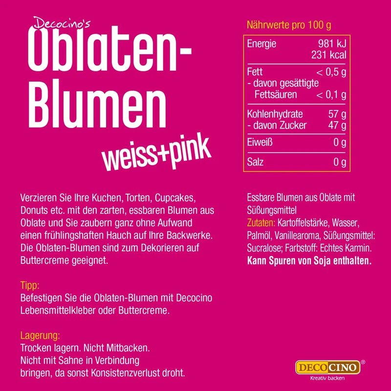 Margeriten-Oblaten in Pink & Weiß