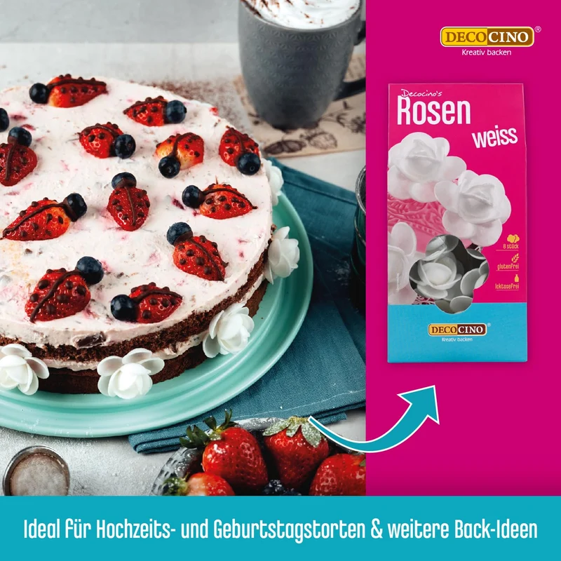 Rosen aus Esspapier in Weiß