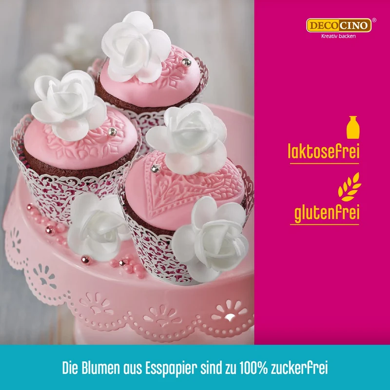 Rosen aus Esspapier in Weiß