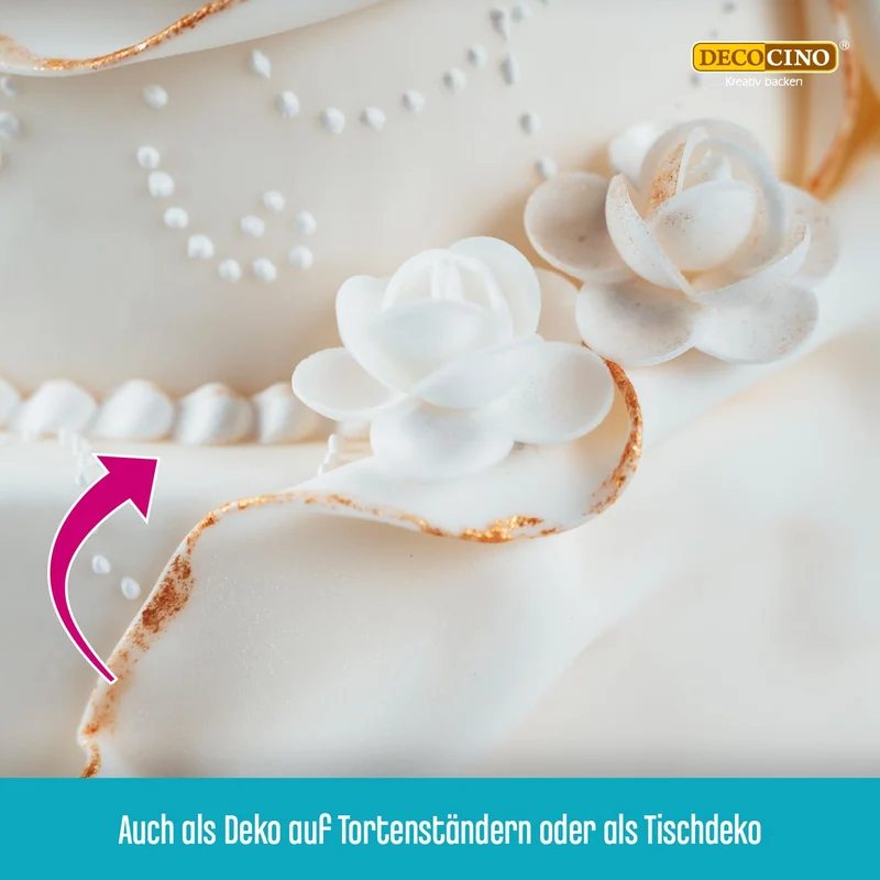 Rosen aus Esspapier in Weiß