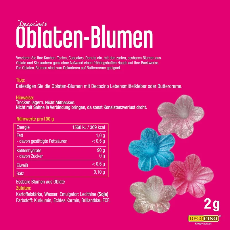 Essbare Blüten aus Esspapier, 3-er Packung