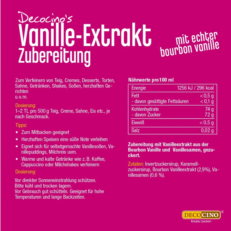 Vanille-Extrakt (100 ml), aus Madagascar Bourbon-Vanille, vegan