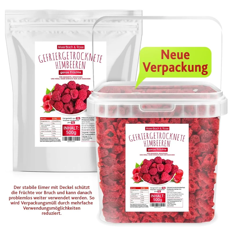 Himbeeren für Backen und Müsli, gefriergetrocknet