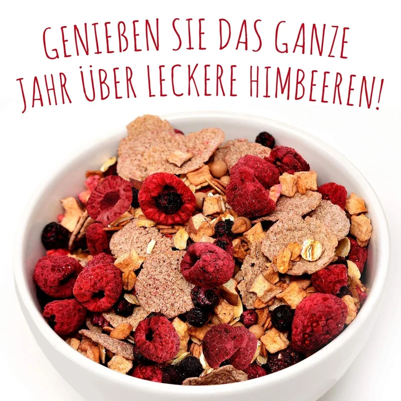 Himbeeren für Backen und Müsli, gefriergetrocknet