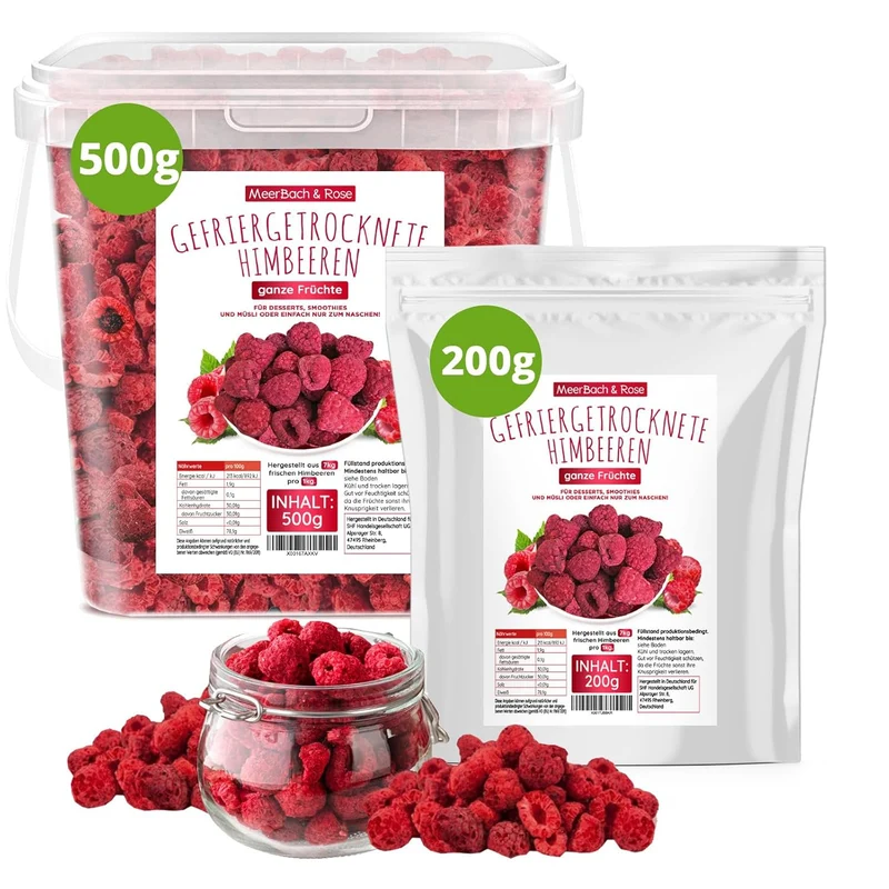 Himbeeren für Backen und Müsli, gefriergetrocknet